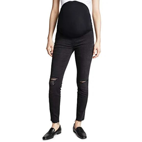 MADEWELL MATERNITY Over The Belly Skinny Jeans Size 23 High Rise Black Sea - Picture 2 of 10